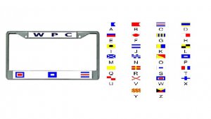 Nautical Flags Chrome License Plate Frame