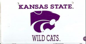 Kansas St. Wildcats White License Plate