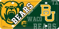 Baylor University Bears Metal License Plate