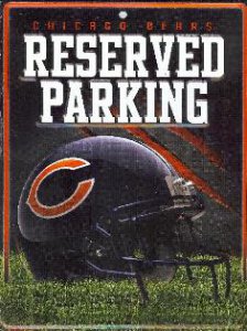 Chicago Bears Metal Reserved Parking Sign