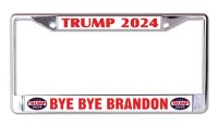 Trump 2024 Bye Bye Brandon Chrome License Plate Frame