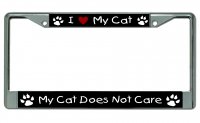 I Heart My Cat … Chrome License Plate Frame