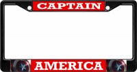 Captain America Black License Plate Frame