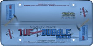 Tuf - Unbreakable - Blue Acrylic Bubble License Plate Shield