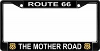 Route 66 The Mother Road Black License Plate Frame