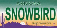 Arizona Snowbird Photo License Plate