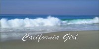 California Girl Beach Scene Photo License Plate