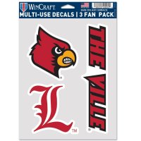 Louisville Cardinals 3 Fan Pack Decals