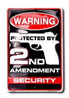 Protected By Second Amendment Parking Sign