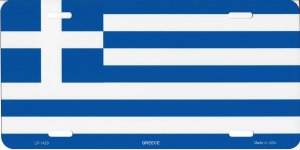 Greece Flag Metal License Plate