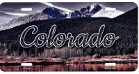 Colorado Scenic Background Metal License Plate