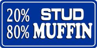 20% Stud 80% Muffin Photo License Plate