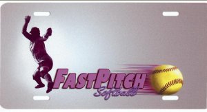 Fastpitch Softball Airbrush License Plate