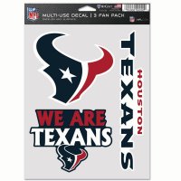 Houston Texans 3 Fan Pack Decals