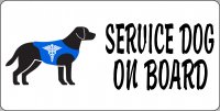Service Dog On Board Photo License Plate