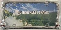 Chrome Skull And Bones License Plate Frame