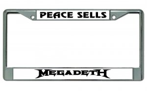 Megadeth Peace Sells Chrome License Plate Frame