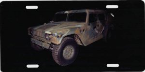 Centered Military Humvee Photo License Plate