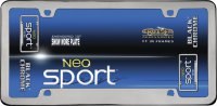 Neo Sport 4 Hole Black Chrome License Plate Frame
