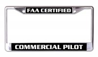 Commercial Pilot Chrome License Plate Frame