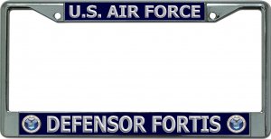 U.S. Air Force Defensor Fortis Chrome License Plate Frame