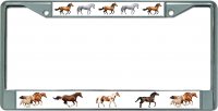 Wild Horses Chrome License Plate Frame