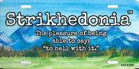 Strikhedonia Mountain Field & Sky Background Metal License Plate