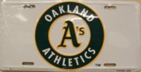 Oakland Athletics "A's" License Plate