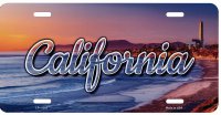 California Scenic Background Metal License Plate