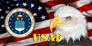 USAF Emblem, Eagle & Flag Photo License Plate