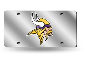 Minnesota Vikings Silver Laser License Plate
