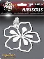 3d-Cals Hibiscus Flower Chrome Plastic Auto Decal