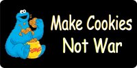Make Cookies Not War Photo License Plate