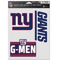 New York Giants 3 Fan Pack Decals