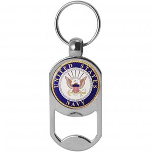 U.S. Navy Logo Dog Tag Bottle Opener Key Chain