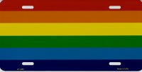 Rainbow Gay Pride Flag Metal License Plate