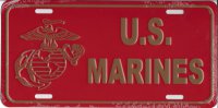 Officially Licensed U.S. Marine Globe & Anchor License Plate