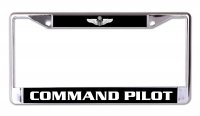 U.S. Air Force Command Pilot B&W Background Chrome Frame