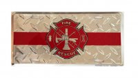 Fire Rescue (Diamond) Metal License Plate