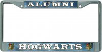 Hogwarts Alumni Chrome License Plate Frame