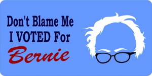 Don't Blame Me I Voted For Bernie Photo License Plate
