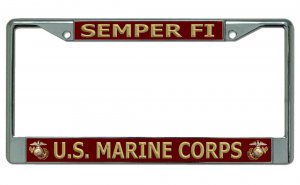 U.S. Marine Corps Semper Fi Chrome License Plate Frame