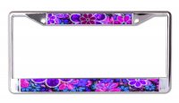 Psychedelic #2 Chrome License Plate Frame