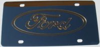Ford Gold Logo Stainless Steel License Plate