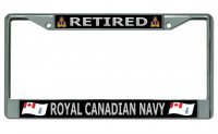 Retired Royal Canadian Navy Chrome License Plate Frame