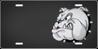 Cartoon Bulldog (Grey) Airbrush License Plate