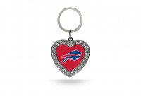 Buffalo Bills Bling Rhinestone Heart Keychain