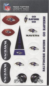 Baltimore Ravens Variety Pack Tattoo Set