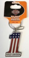 Harley Davidson #1 American Flag Enamel Key Chain