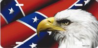 Confederate Flag Eagle Rebel License Plate